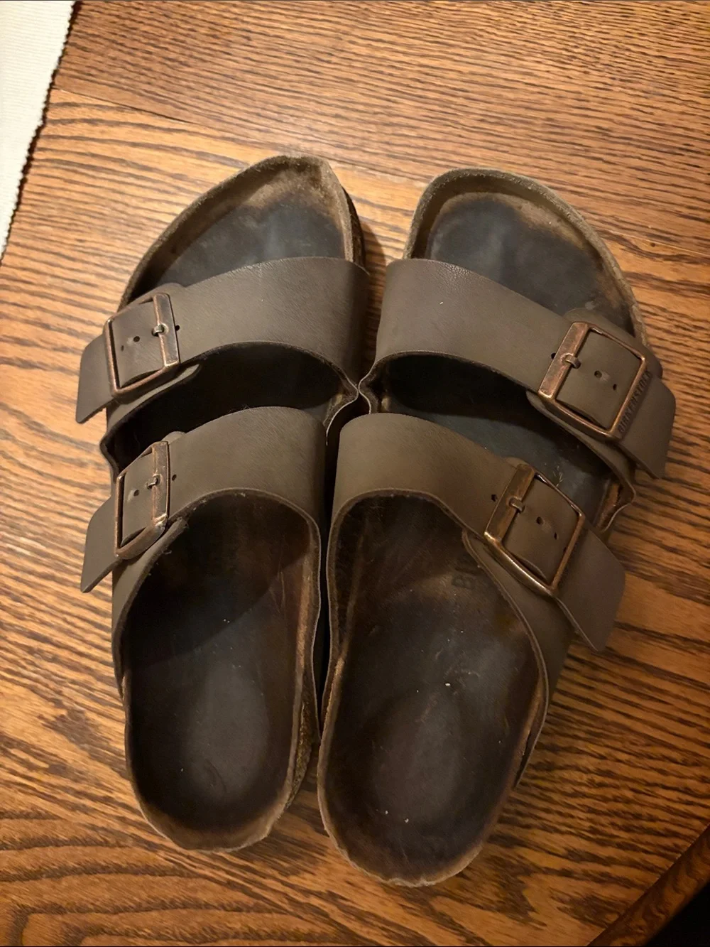 Birkenstock Brown Two-Strap Cork Footbed Sandals